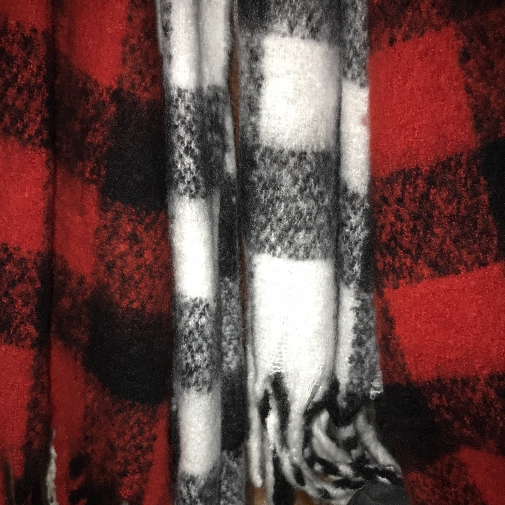 Red and Black Plaid Scarf BUNDLE